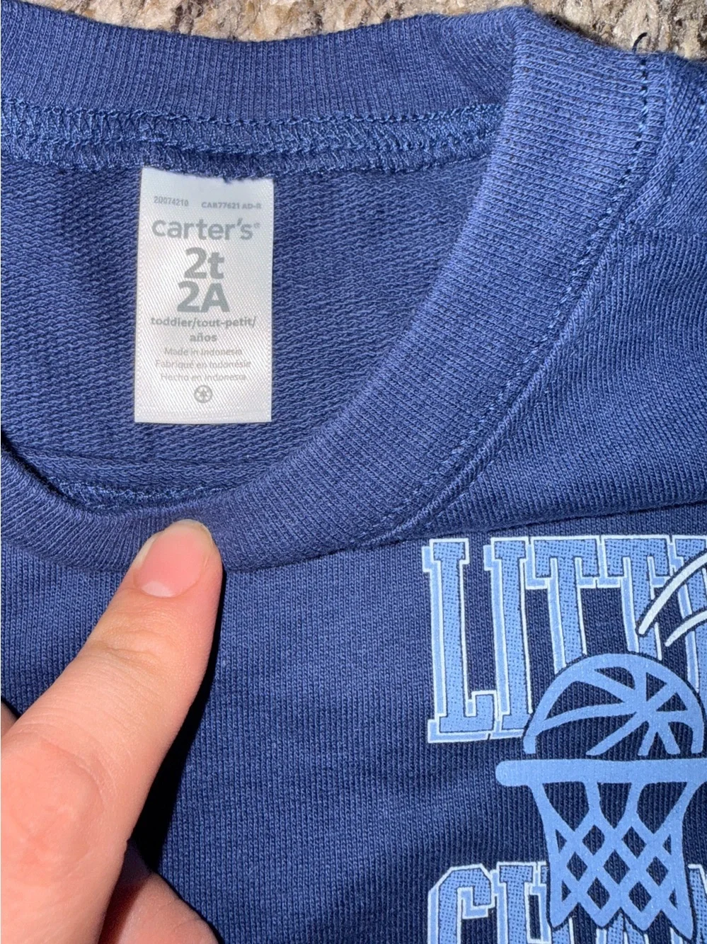 Carter’s Navy & Light Blue Little Champ Sweatshirt and Jogger Set